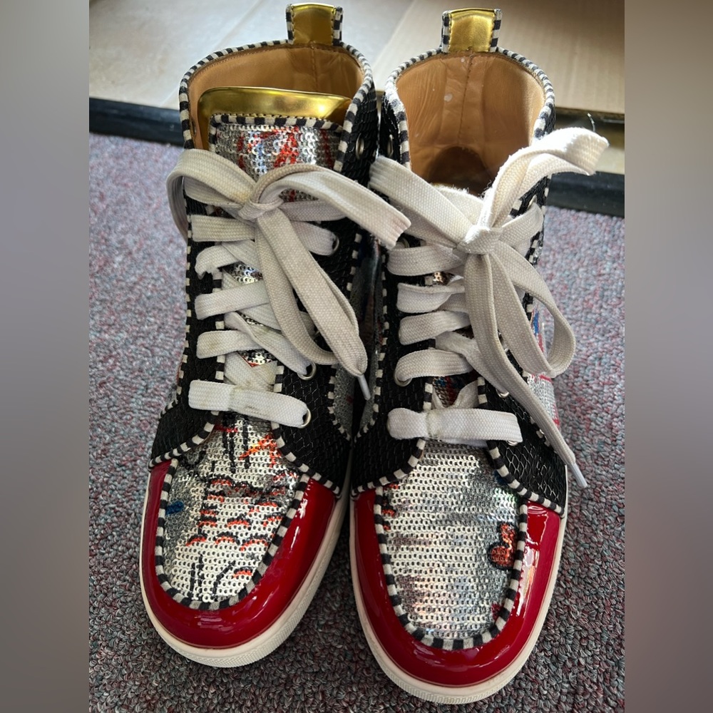 Christian Louboutin Spike lace up Sneaker size 6.5 women's used shoe